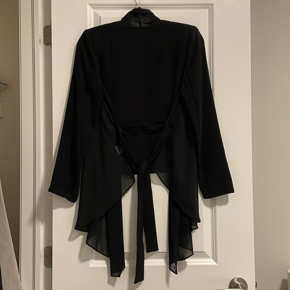 Chiffon Black Blazer - Picture 4 of 5
